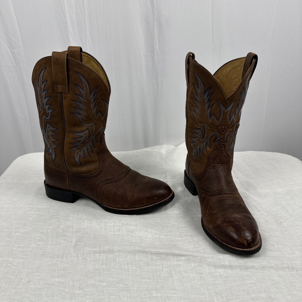 Ariat 34220 Mens Western Boots Brown Distressed Pull On Leather Round Toe 10EE